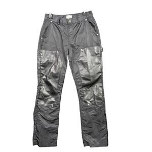 EPTM Pants Mens Medium Black Faux Leather Panel Utility Workwear 11713 Polyester